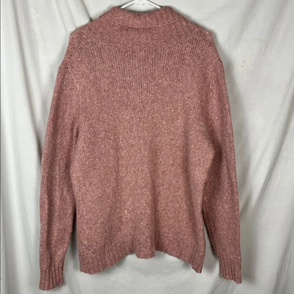 Pink Knit L. L. Bean Wool Cotton Blend Sweater